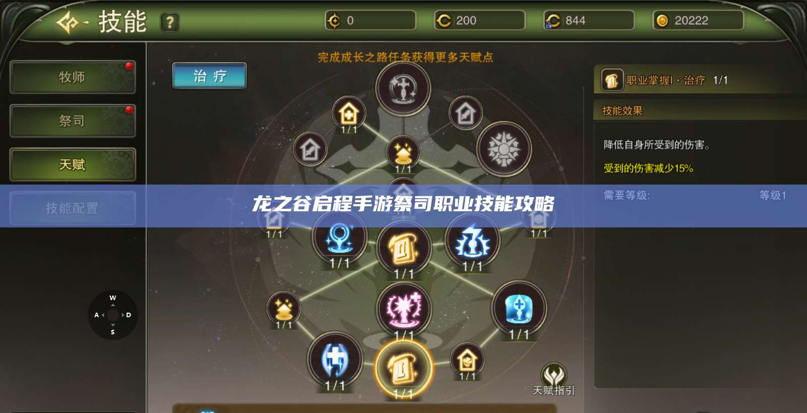 龙之谷启程手游祭司职业技能攻略